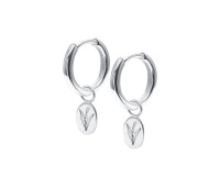 Lily of the Valley Birth Flower Silver Huggie Earring Charms HO-2711